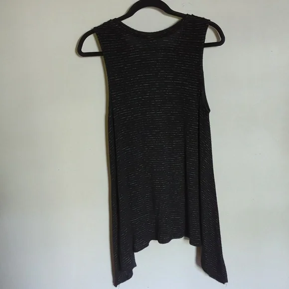 Knox Rose Black and White Striped Embroidered Tank Whimsigoth Women's Size L - Picture 5 of 5